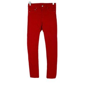 H&M Denim 29 Jeans Jeggings Skinny High Rise Waist Red Cotton Modal Stretch
